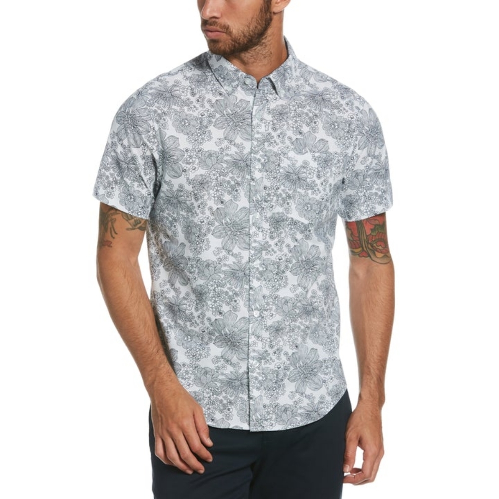 M Penguin Black White Button Down